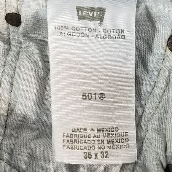 Levi's 501 jeans men's 36x32 original button fly regular fit blue denim pants - Picture 12 of 12